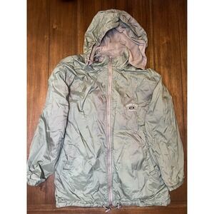 BASIX Lifestyle USA Reversible Hooded Jacket Green Nylon Fleece L